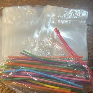 62 juice bags and straws